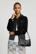 Zelia Distressed Long Sleeve Denim Jacket