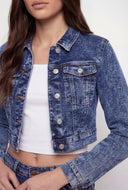 Remington Acid Wash Cropped Denim Jacket