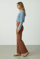 Zora Denim Zip Cropped Moto Jacket