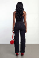 Adelaide Whiskered Strapless Denim Jumpsuit