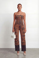 Adelaide Whiskered Strapless Denim Jumpsuit