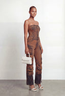 Adelaide Whiskered Strapless Denim Jumpsuit