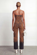 Adelaide Whiskered Strapless Denim Jumpsuit