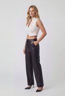 Western Embroidered Crop Denim Vest