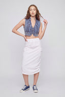 Western Embroidered Crop Denim Vest