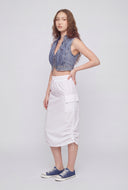 Western Embroidered Crop Denim Vest