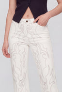 Western Embroidered Straight-Leg Jeans