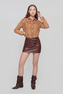Western Embroidered Crop Denim Jacket