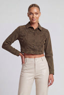 Western Embroidered Crop Denim Jacket