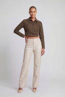 Western Embroidered Crop Denim Jacket