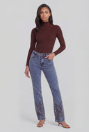 Western Embroidered Slim Straight Jeans