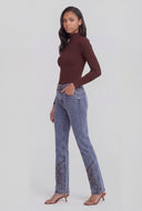 Western Embroidered Slim Straight Jeans