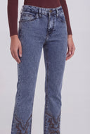 Western Embroidered Slim Straight Jeans