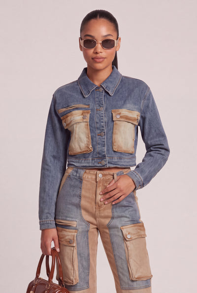 Lexi Color Block Denim Jacket