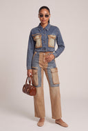 Lexi Color Block Denim Jacket