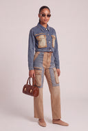 Lexi Color Block Denim Jacket