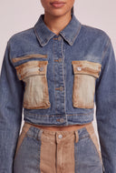 Lexi Color Block Denim Jacket