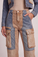 Lexi Color Block Cargo Jeans