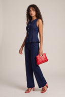High Waisted Pintuck Jeans