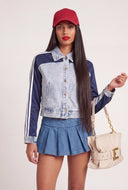 Color Block Denim Shacket