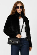 Giselle Mock Neck Faux Fur Jacket