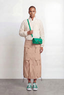 Maeve Ruched Zip Front Nylon Windbreaker Jacket