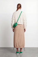 Maeve Ruched Zip Front Nylon Windbreaker Jacket