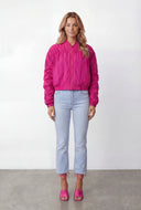 Maeve Ruched Zip Front Nylon Windbreaker Jacket