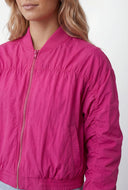 Maeve Ruched Zip Front Nylon Windbreaker Jacket