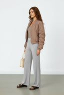 Maeve Ruched Zip Front Nylon Windbreaker Jacket