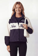 Color Block Graphic Nylon Windbreaker Jacket