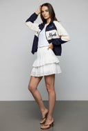 Color Block Graphic Nylon Windbreaker Jacket