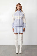 Color Block Graphic Nylon Windbreaker Jacket