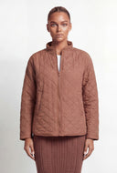 Aylin Quilted Zip Front Mock Neck Jacket