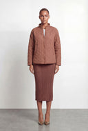 Aylin Quilted Zip Front Mock Neck Jacket