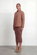 Aylin Quilted Zip Front Mock Neck Jacket