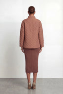 Aylin Quilted Zip Front Mock Neck Jacket