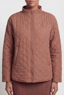 Aylin Quilted Zip Front Mock Neck Jacket