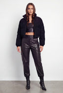 Corduroy Crop Puffer Jacket