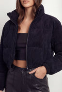 Corduroy Crop Puffer Jacket