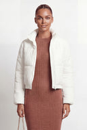 Zip Front Nylon Puffer Jacket