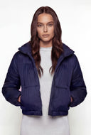 Zip Front Nylon Puffer Jacket