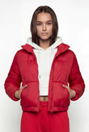Zip Front Nylon Puffer Jacket