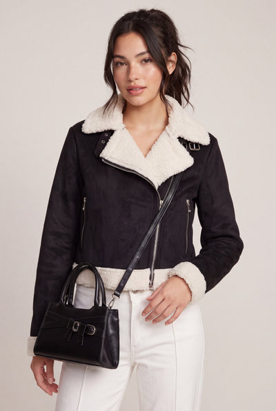 Faux Suede Moto Jacket