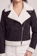 Faux Suede Moto Jacket