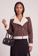 Faux Suede Moto Jacket