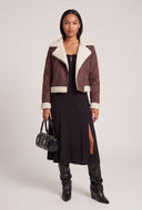Faux Suede Moto Jacket