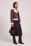 Faux Suede Moto Jacket