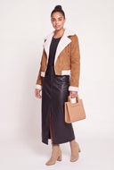 Faux Suede Moto Jacket