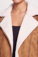 Faux Suede Moto Jacket